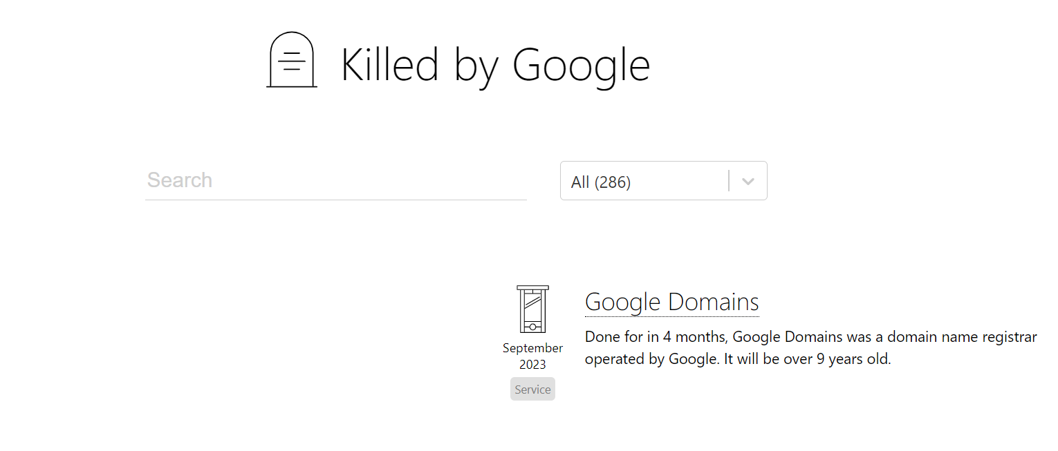 Killed by Google